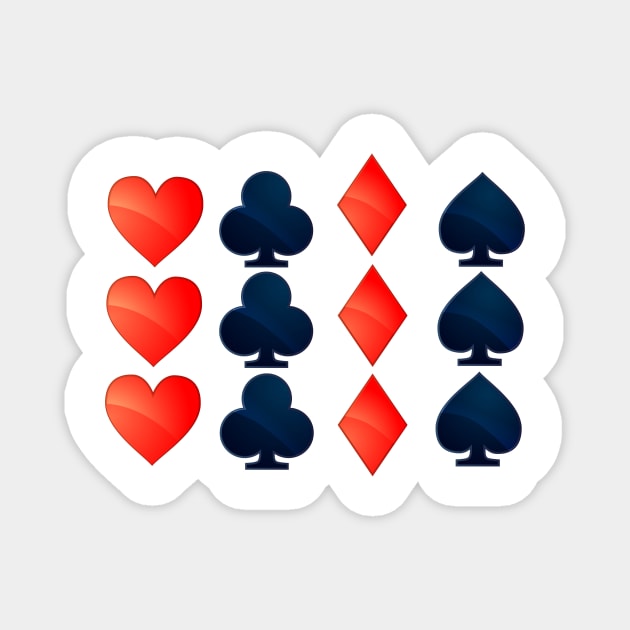 Card Suits Playing Cards Poker Magnet by pokerlife