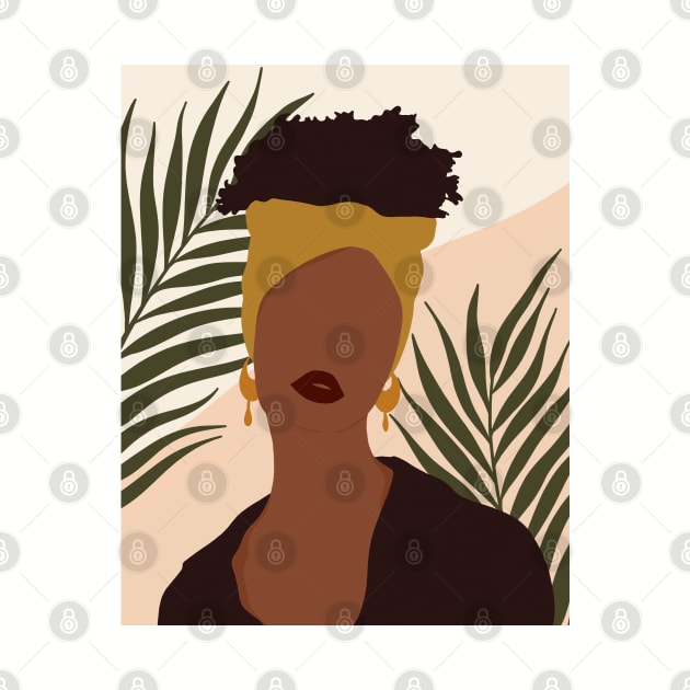 Boho Black Woman Portrait by Trippycollage