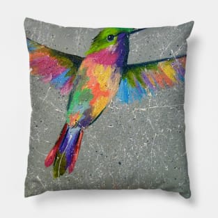 Hummingbird and flower Pillow