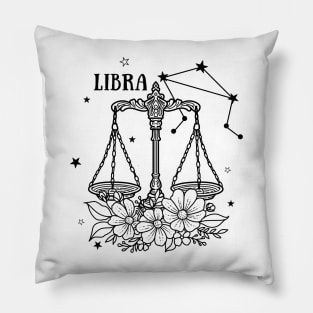 Zodiac Garden Floral Design: Libra Pillow