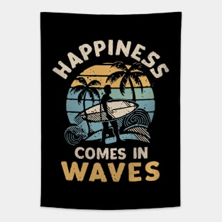 Happiness Comes In Waves, Retro Sea Life Tapestry