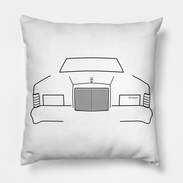 1979 vintage Lincoln Continental outline graphic (black) Pillow by soitwouldseem