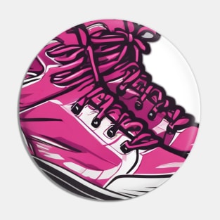 Vibrant Pink Sneaker Illustration No. 819 Pin