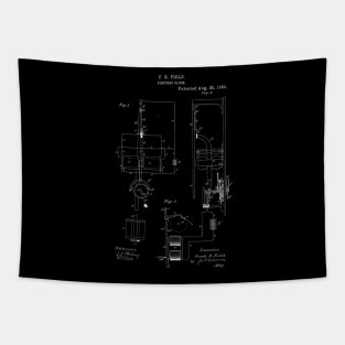 Electric Clock Vintage Patent Hand Drawing Tapestry