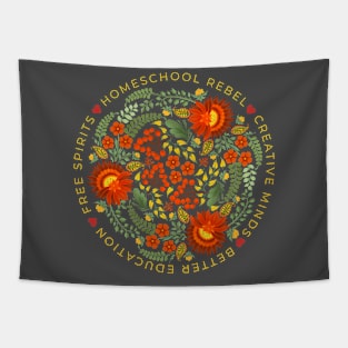 Colorful Flower Circle for Homeschool Rebels in Red, Yellow, Green Tapestry