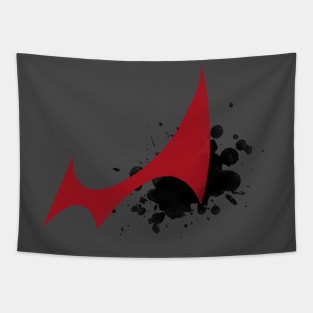 Danganronpa logo splatter red/black Tapestry