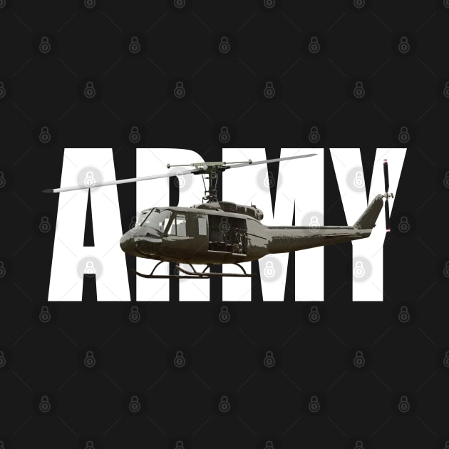 US Army Bell UH-1 Iroquois Huey Helicopter by Dirty Custard Designs 