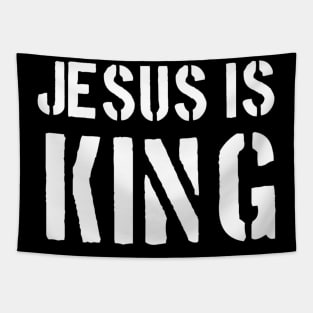 Jesus Is King - Christian Quotes Tapestry