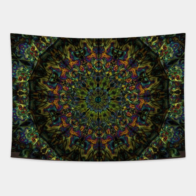 Fractal Mandala Tapestry by Manafold