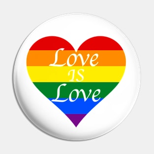 Love is Love rainbow heart with white background Pin