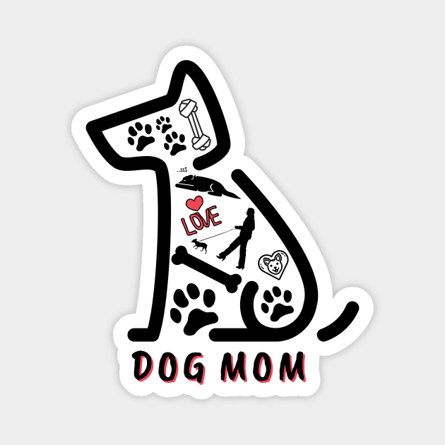 Dog Mom Magnet by Rebecca Abraxas - Brilliant Possibili Tees