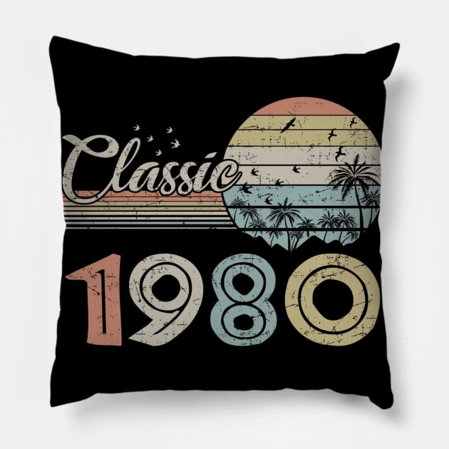 Vintage 1980 Design 40 Years Old 40th birthday Pillow by semprebummer7