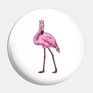 Flamingo with Crown Pin