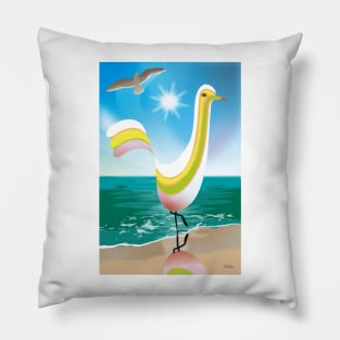 Summer Shore Bird Pillow