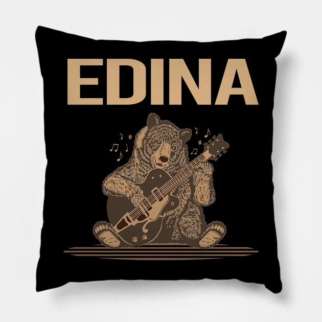 Brown Bear Guitar Edina Pillow by rosenbaumquinton52