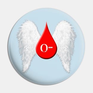 Blood Type O Negative - Angel Wings Pin