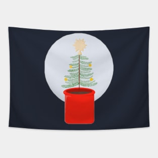 Cute little Christmas tree in a pot Tapestry