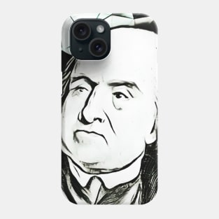 Jeremy Bentham Black and White Portrait | Jeremy Bentham Artwork 3 Phone Case