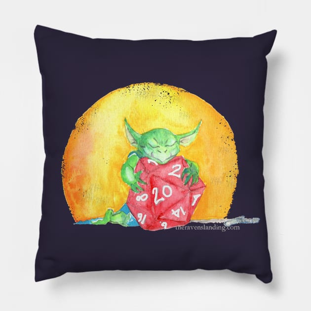 Dire D20 Dice Goblin Pillow by RavensLanding