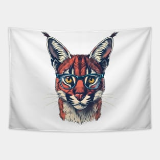 The Hipster Caracal Tapestry