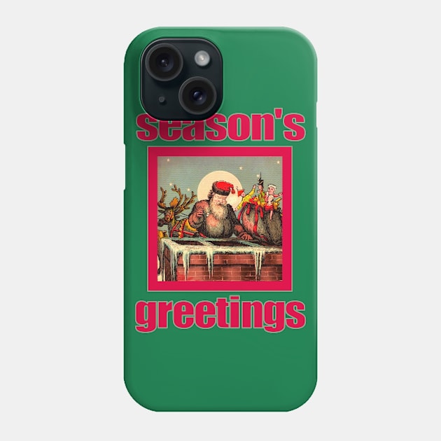 Season's Greetings Santa's Chimney Phone Case by Jan4insight TeeStore