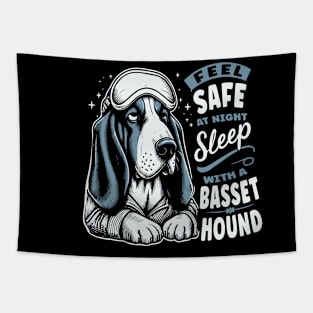 Basset Hound - Feel Safe At Night Sleep With a Basset Hound Tapestry