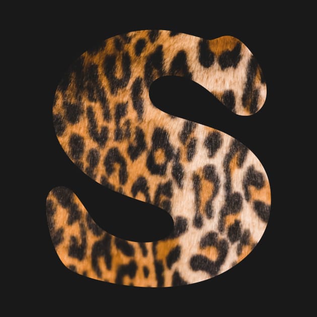 Letter S leopard print by ColorsHappiness