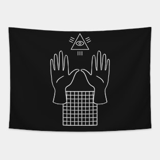 Occult Illuminati Aesthetic Vaporwave Tapestry