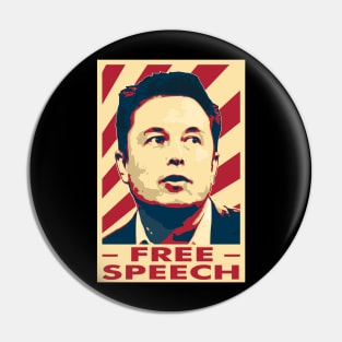 Elon Musk Free Speech Poster Pin