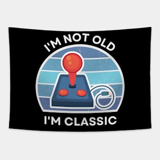 I'm not old, I'm Classic | Joystick | Retro Hardware | Vintage Sunset | '80s '90s Video Gaming Tapestry