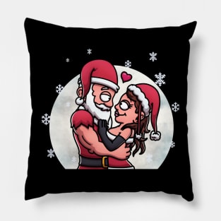 Romantic Young Santa - And Mrs. Claus Pillow