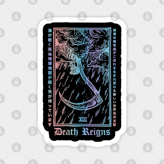 Death Reigns Pastel Japanese Goth Magnet by btcillustration