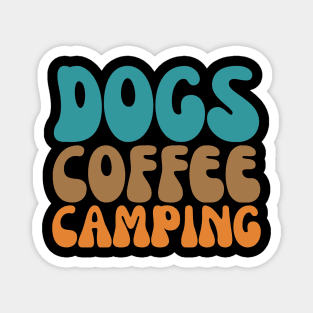 Retro Dogs Coffee Camping Funny Campers Magnet