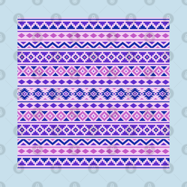 Aztec Essence Pattern Pinks Blue Purple by NataliePaskell