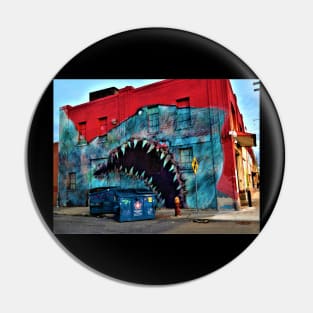 Shark Graffiti detroit Pin