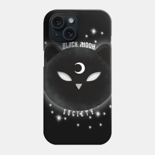 Black cat black moon society Phone Case