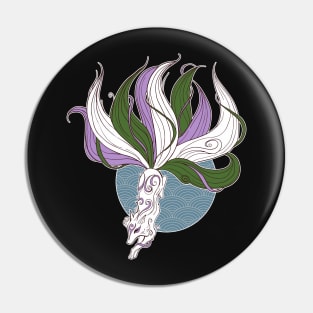 Genderqueer Pride Kitsune Pin