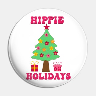 Groovy Hippie Holiday Christmas Tree Pin