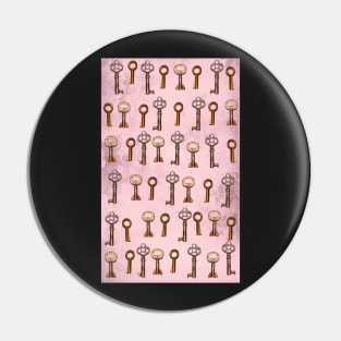 keys on pink floral wallpaper Pin