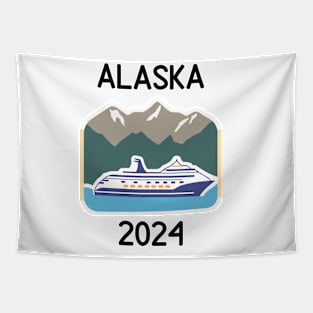 Cruise Alaska 2024 with mountains Tapestry