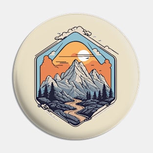 hiking mountain Pin