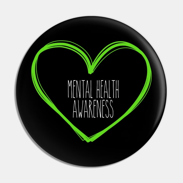 Mental Health Awareness Heart Support Pin by MerchAndrey