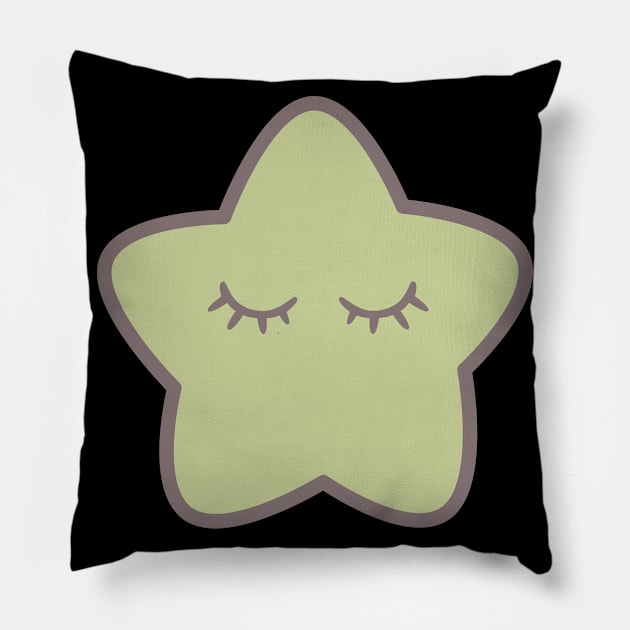 Green Star Pillow by My Bright Ink