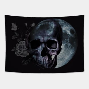 Halloween, aesthetics, skull, devil, ghost, spooky, creepy, skeleton, moon, marble, butterfly, retro, vintage, gothic, horror Tapestry