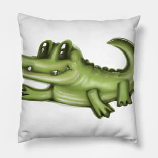 Cute Alligator Drawing Pillow