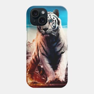 White Tiger Blue Eyes vector Phone Case