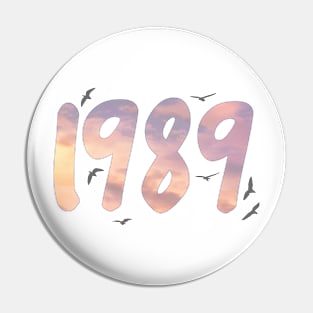 1989 Pink Sky Birds Pin