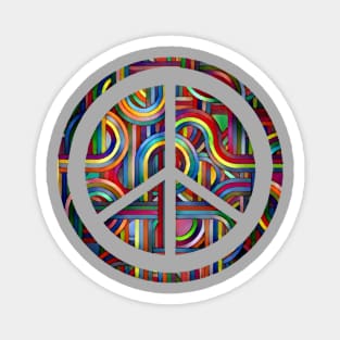 Colorful Abstract Peace Symbol Magnet