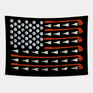 USA Golf Lover American Flag Golfing Fathers Day Tapestry