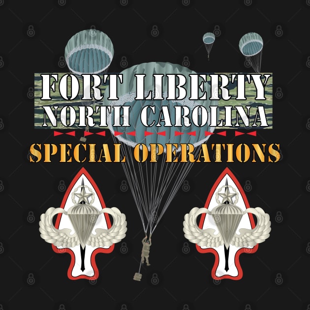 Fort Liberty North Carolina - Special Operations - Front Gate Emblem w 3 Parachutes X 300 by twix123844